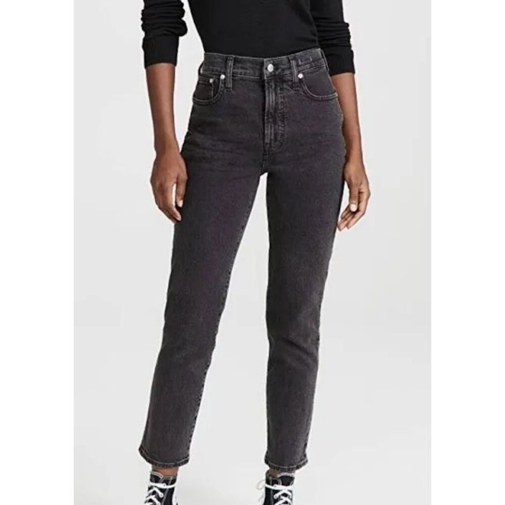 Madewell Perfect Vintage Jean Size 25 Tall Gray Black Mid Rise Grunge Wash